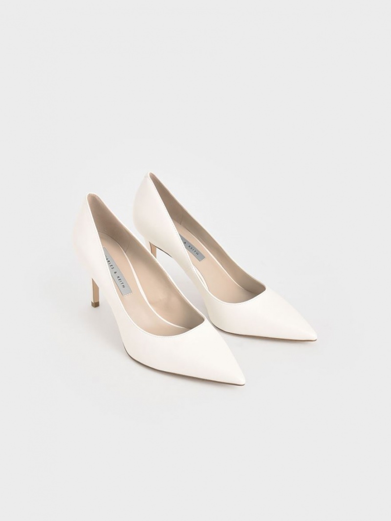 Charles & Keith Classic Stiletto Heel Pumps Pisket Krem | PGYLH5708