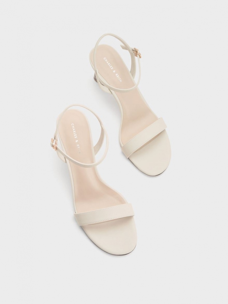 Charles & Keith Clear Trapeze Sandaler med Hæl Hvite | RCYEQ4712