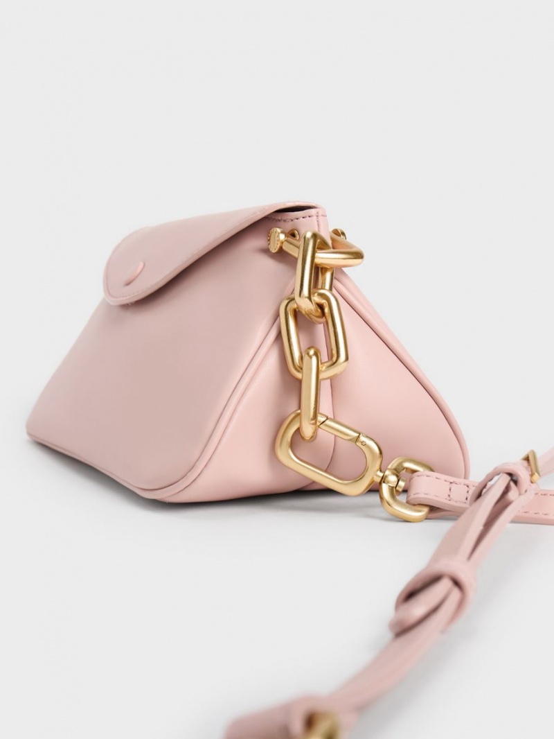 Charles & Keith Cleona Braided Handle Hobo Veske Lyse Rosa | RMYWK8041