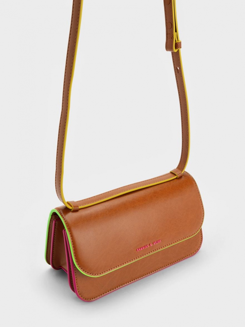 Charles & Keith Clove Crossbody Veske Brune | OLQMD2348