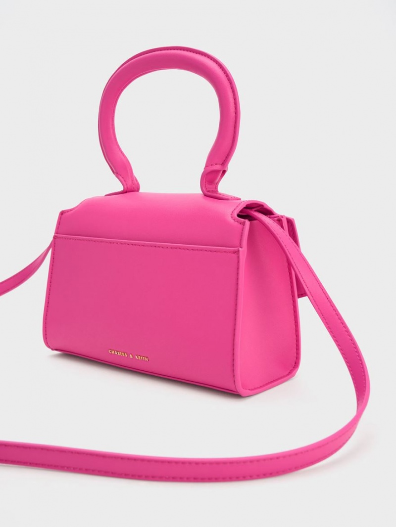 Charles & Keith Clover Curved Håndveske Fuchsia | QTDLM7230