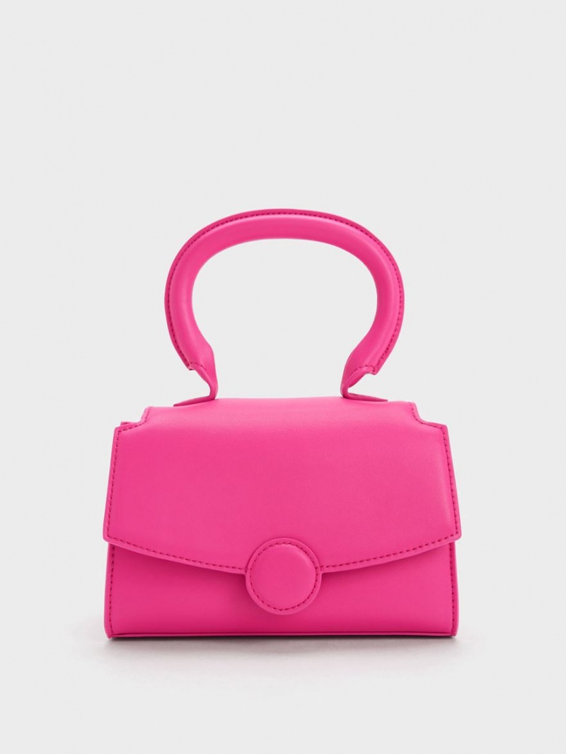 Charles & Keith Clover Curved Håndveske Fuchsia | QTDLM7230