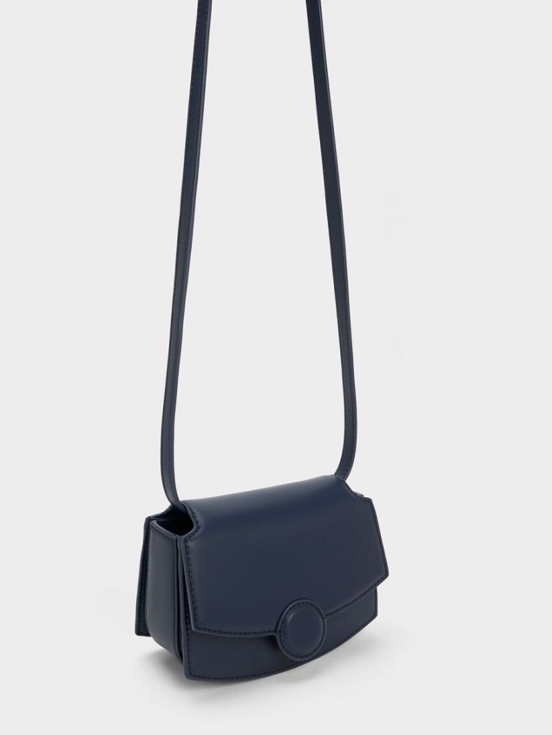 Charles & Keith Clover Curved Skulderveske Marineblå | DMGYW5273