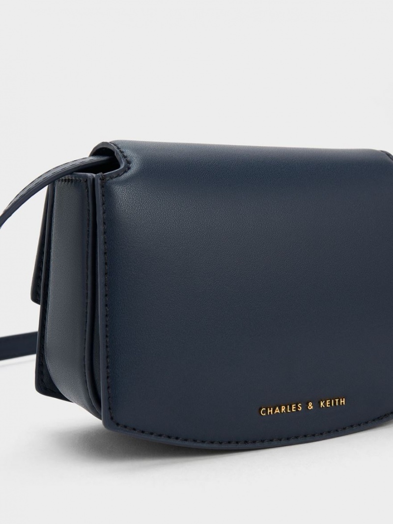 Charles & Keith Clover Curved Skulderveske Marineblå | DMGYW5273