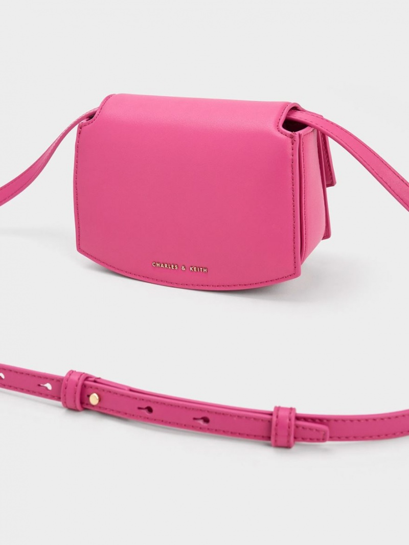 Charles & Keith Clover Curved Skulderveske Fuchsia | WGELJ2108