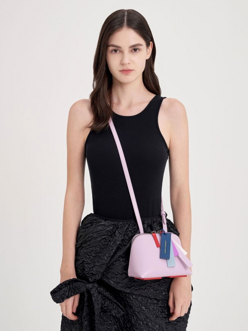 Charles & Keith Cockade Crossbody Veske Lilla | DGCLT5467