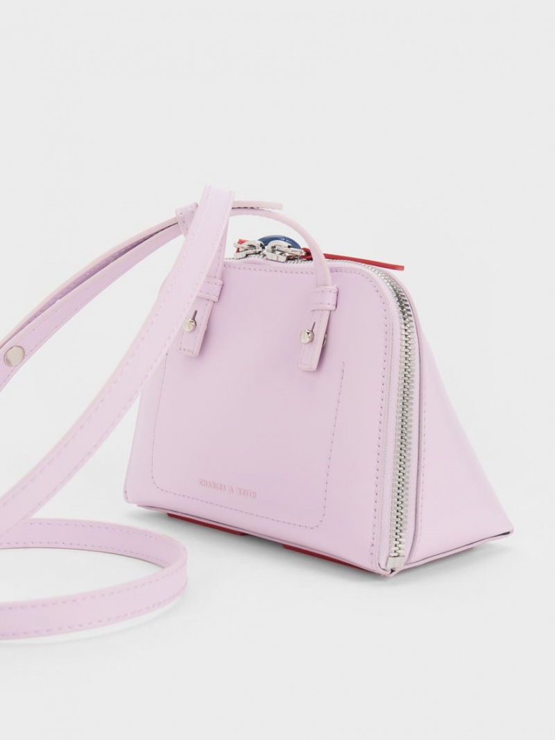 Charles & Keith Cockade Crossbody Veske Lilla | DGCLT5467