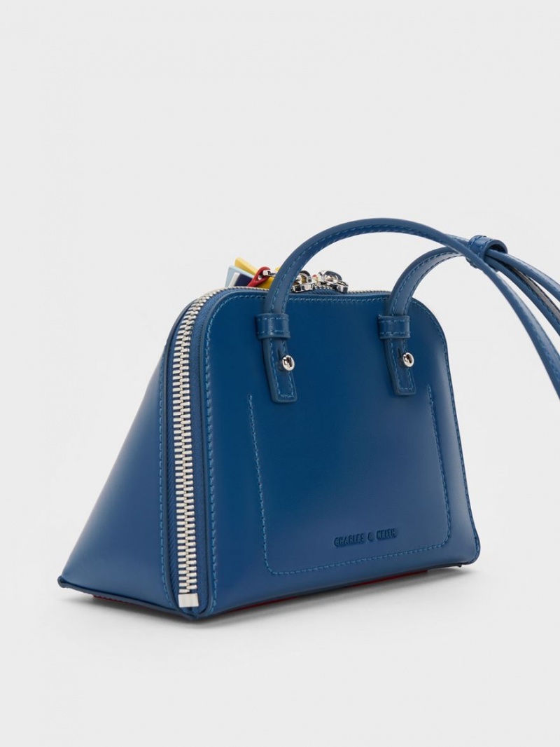 Charles & Keith Cockade Crossbody Veske Marineblå | HVEUP3514