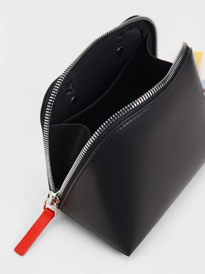 Charles & Keith Cockade Crossbody Veske Svarte | KXDNJ6514