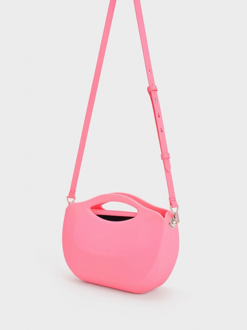 Charles & Keith Cocoon Curved Håndveske Rosa | FTHBD5379