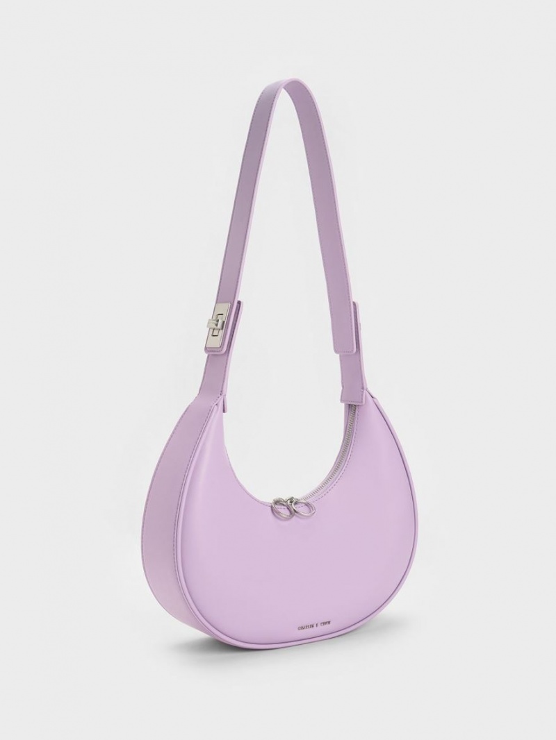 Charles & Keith Crescent Hobo Veske Lilla | VTLAG8752