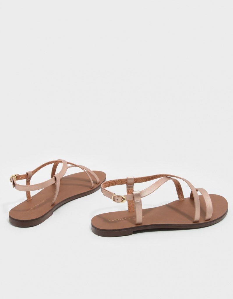 Charles & Keith Criss Cross Flate Sandaler Gull | HERPF7061