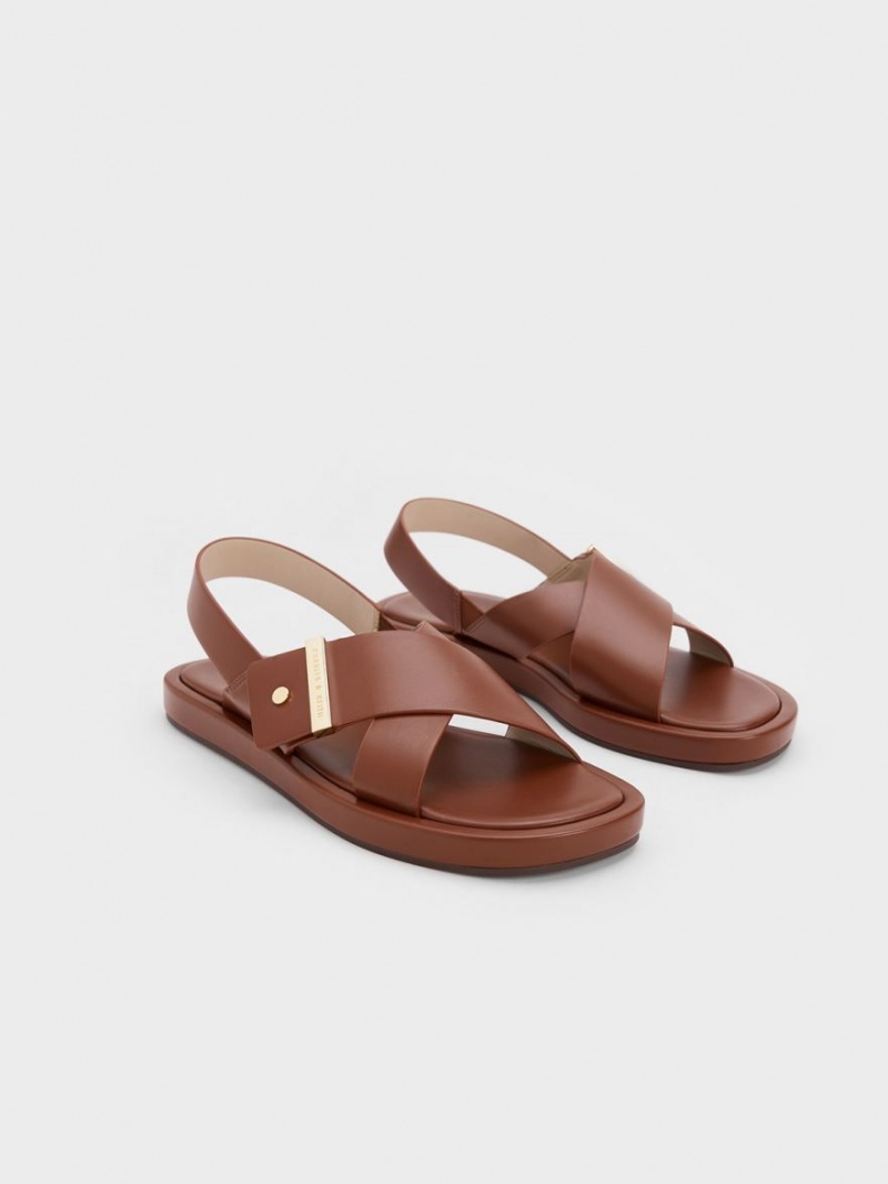 Charles & Keith Crossover Back Sandaler Med Reim Brune | UVNPH4536