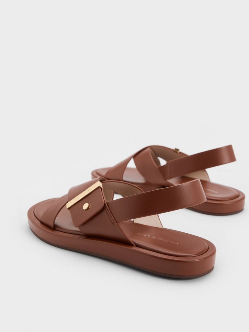 Charles & Keith Crossover Back Sandaler Med Reim Brune | UVNPH4536