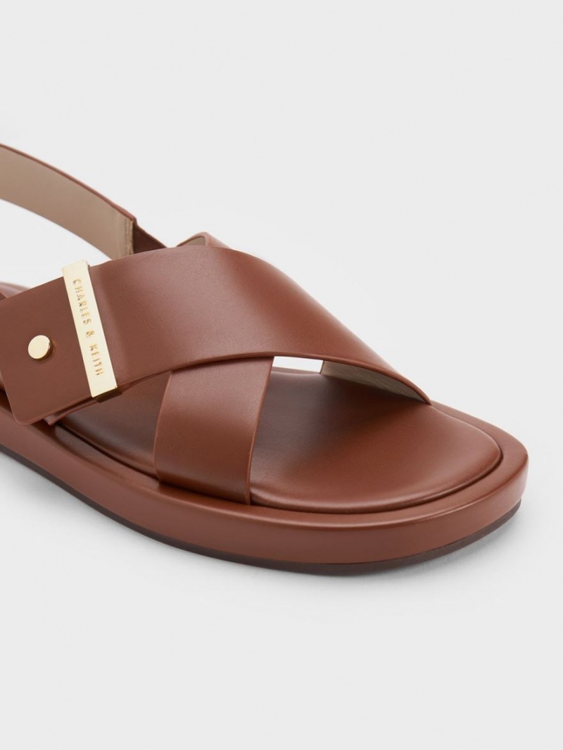 Charles & Keith Crossover Back Sandaler Med Reim Brune | UVNPH4536