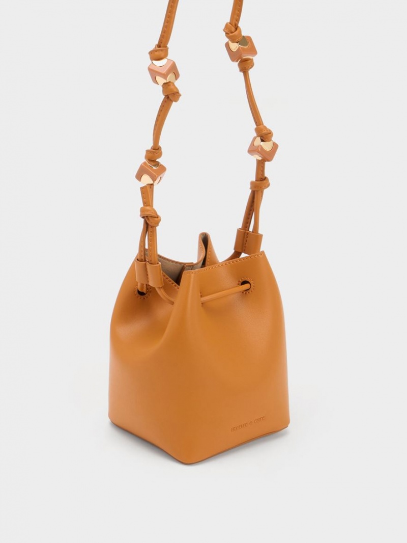 Charles & Keith Cube Knotted Bøtteposer Oransje | IRVOH1632