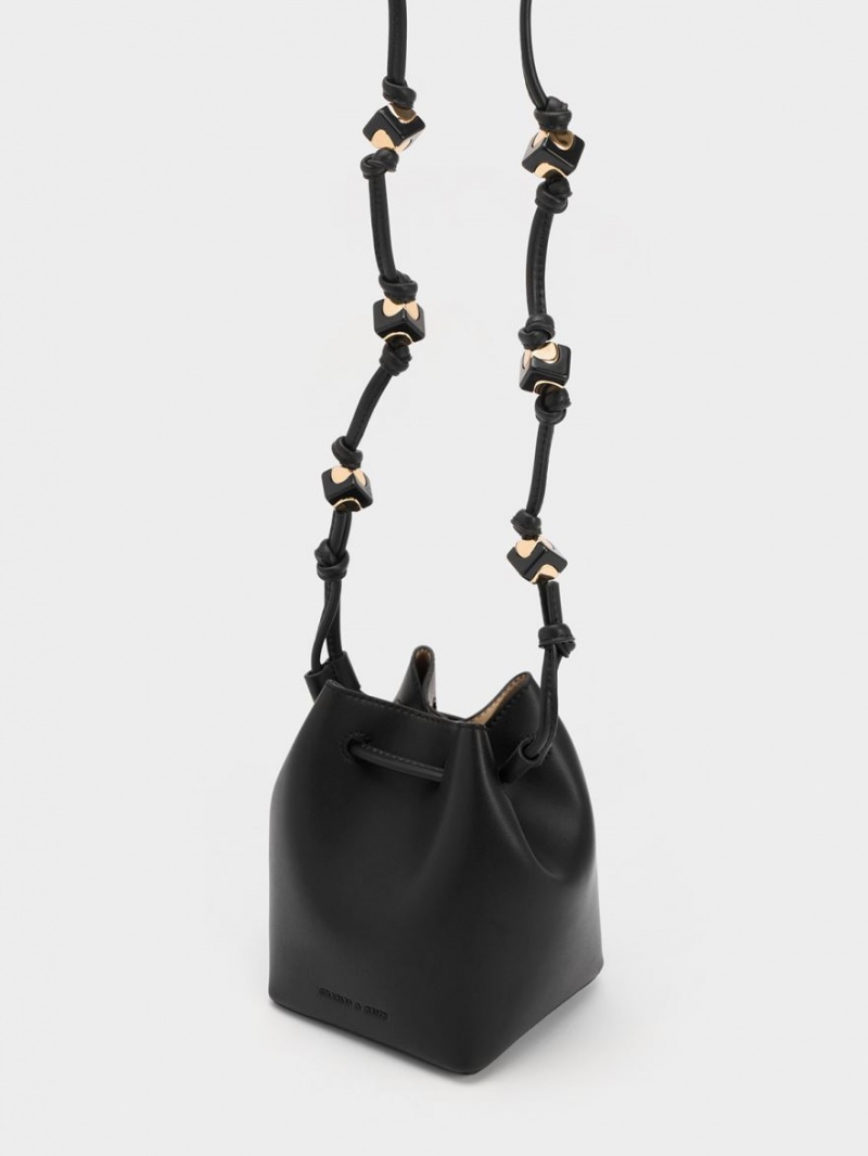 Charles & Keith Cube Knotted Bøtteposer Svarte | AEWDV9034