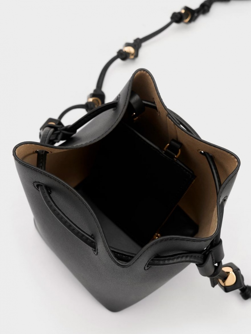 Charles & Keith Cube Knotted Bøtteposer Svarte | AEWDV9034