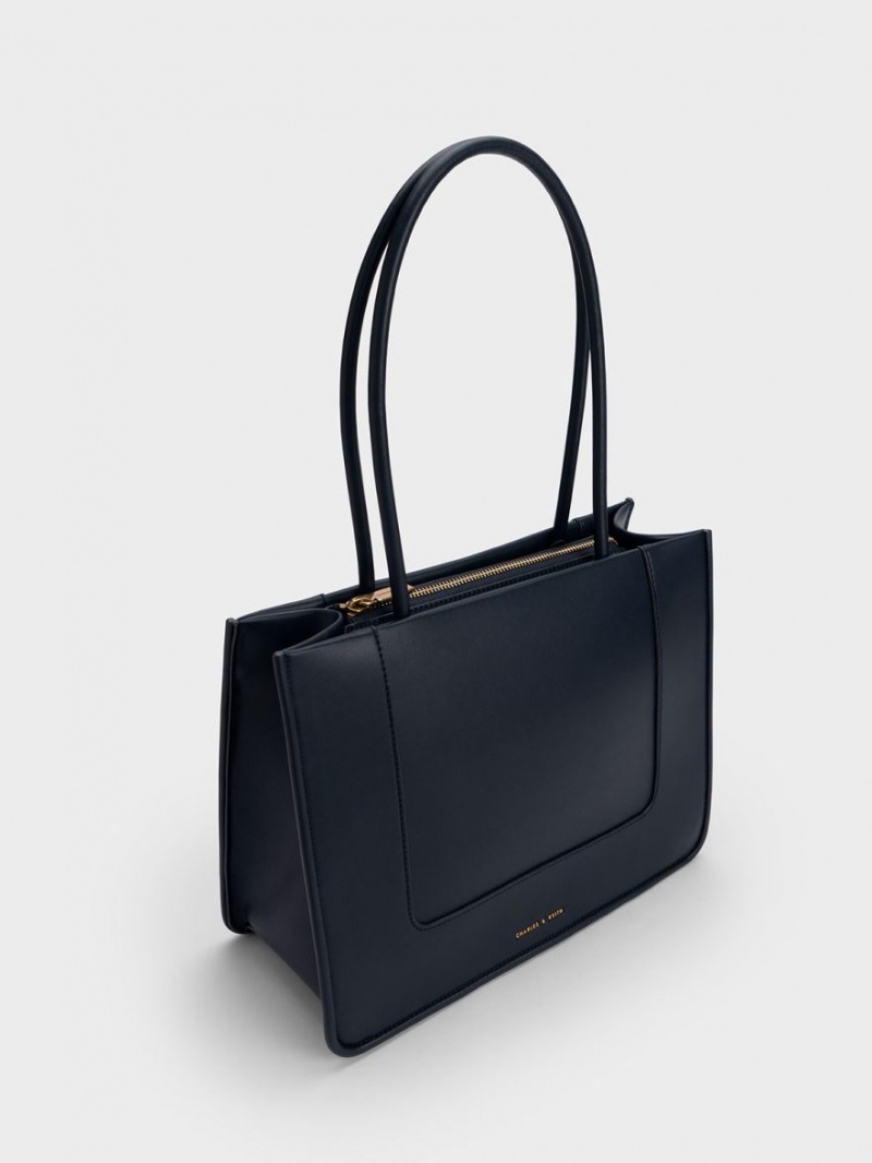 Charles & Keith Daylla Tote Veske Marineblå | ZHYTJ0358