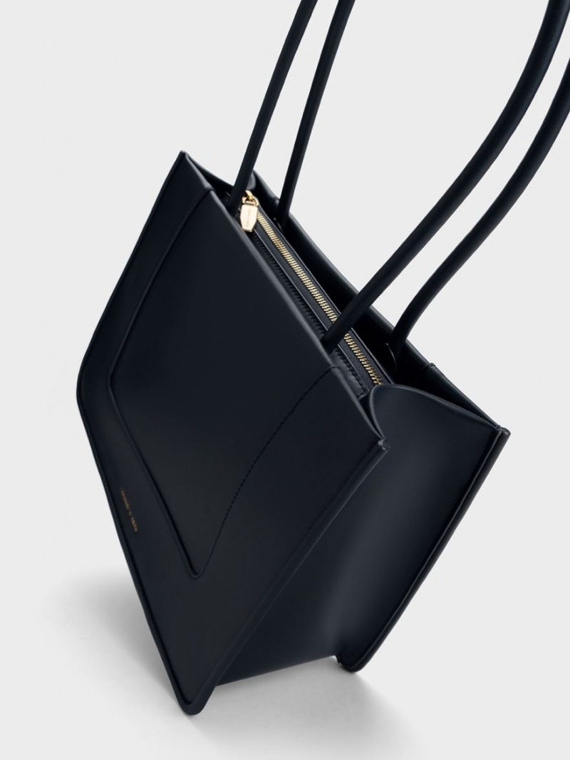 Charles & Keith Daylla Tote Veske Marineblå | ZHYTJ0358