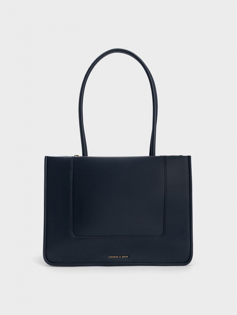 Charles & Keith Daylla Tote Veske Marineblå | ZHYTJ0358