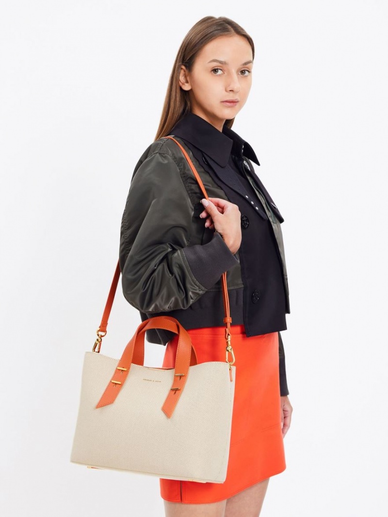 Charles & Keith Double Handle Hobo Veske Oransje | NRFOK3675