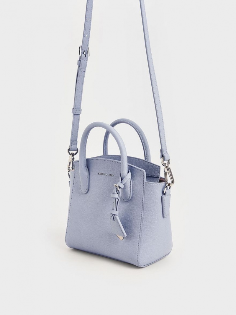 Charles & Keith Double Handle Trapeze Tote Veske Lyse Blå | SLGVR3580