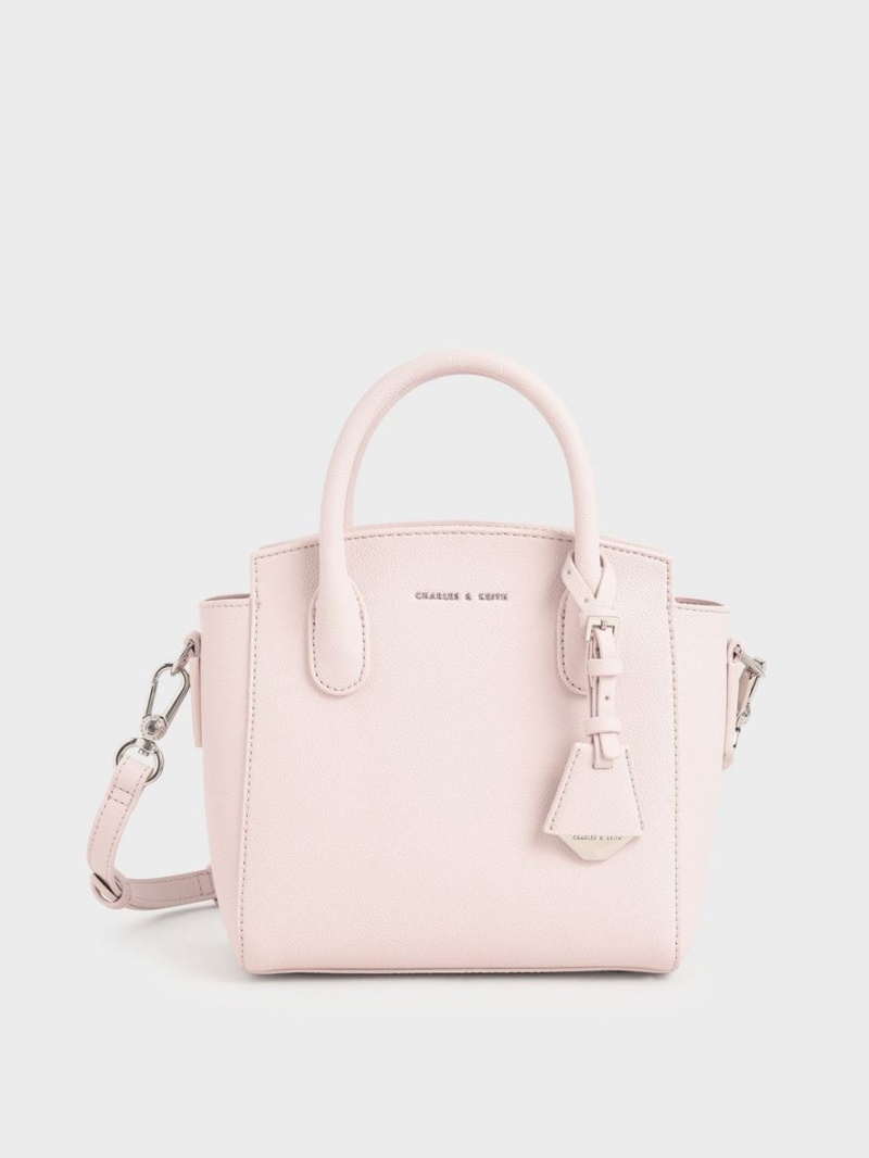 Charles & Keith Double Handle Trapeze Tote Veske Lyse Rosa | WNXCU1875