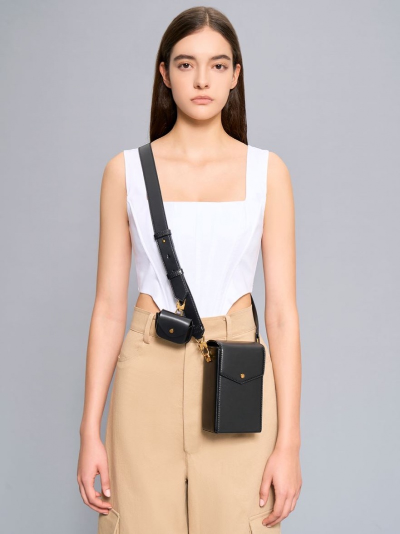 Charles & Keith Elongated Crossbody Veske Svarte | NWZSH3968