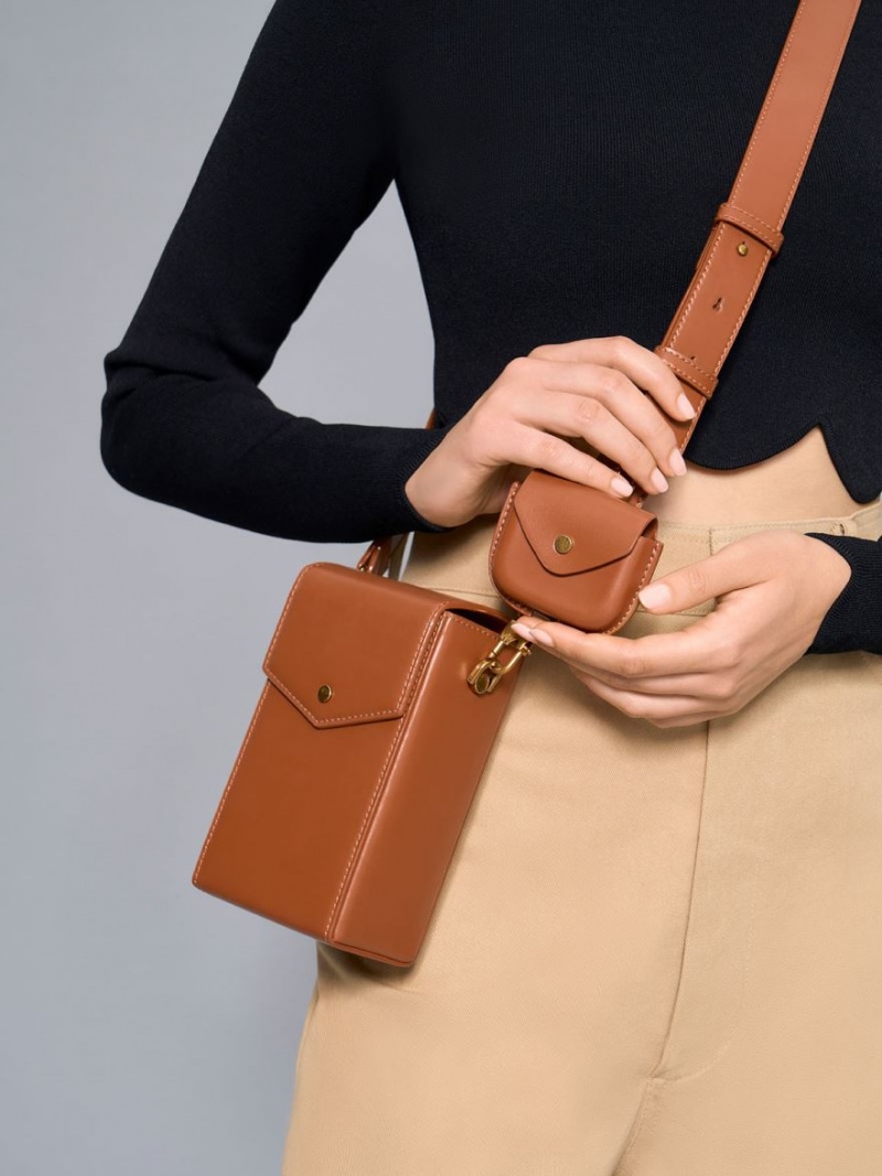 Charles & Keith Elongated Crossbody Veske Brune | LUEZK3946