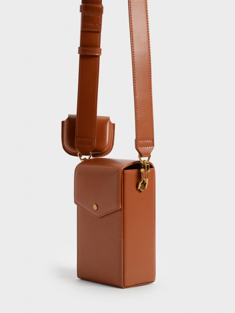 Charles & Keith Elongated Crossbody Veske Brune | LUEZK3946