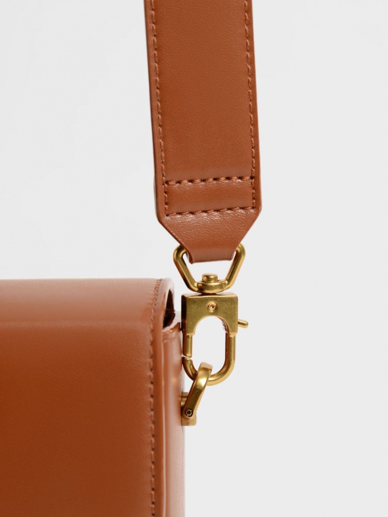 Charles & Keith Elongated Crossbody Veske Brune | LUEZK3946