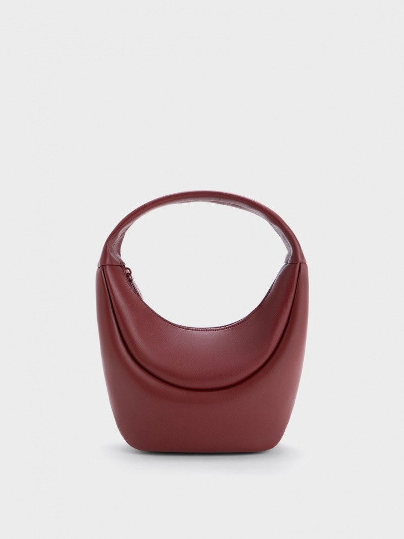 Charles & Keith Elongated Curved Hobo Veske Rød | TNXRA4675