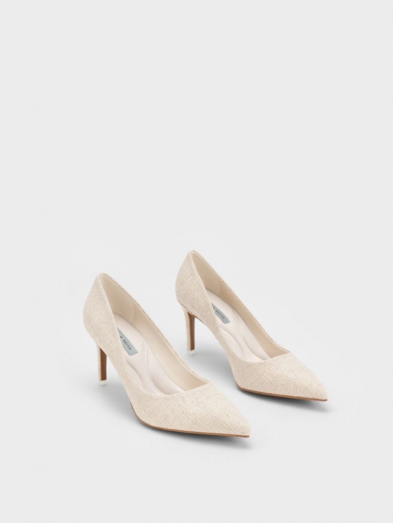 Charles & Keith Emmy Pointed-Tå Pumps Beige | DFIGL0712