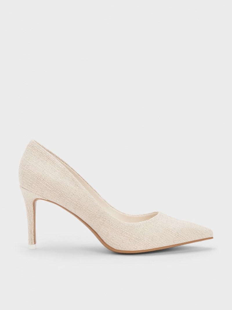 Charles & Keith Emmy Pointed-Tå Pumps Beige | DFIGL0712