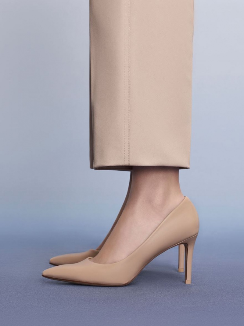 Charles & Keith Emmy Pointed-Tå Pumps Beige | REJBK5687