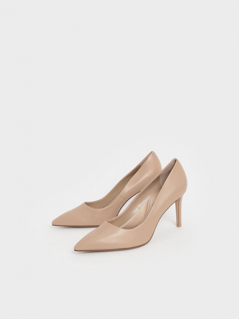 Charles & Keith Emmy Pointed-Tå Pumps Beige | REJBK5687