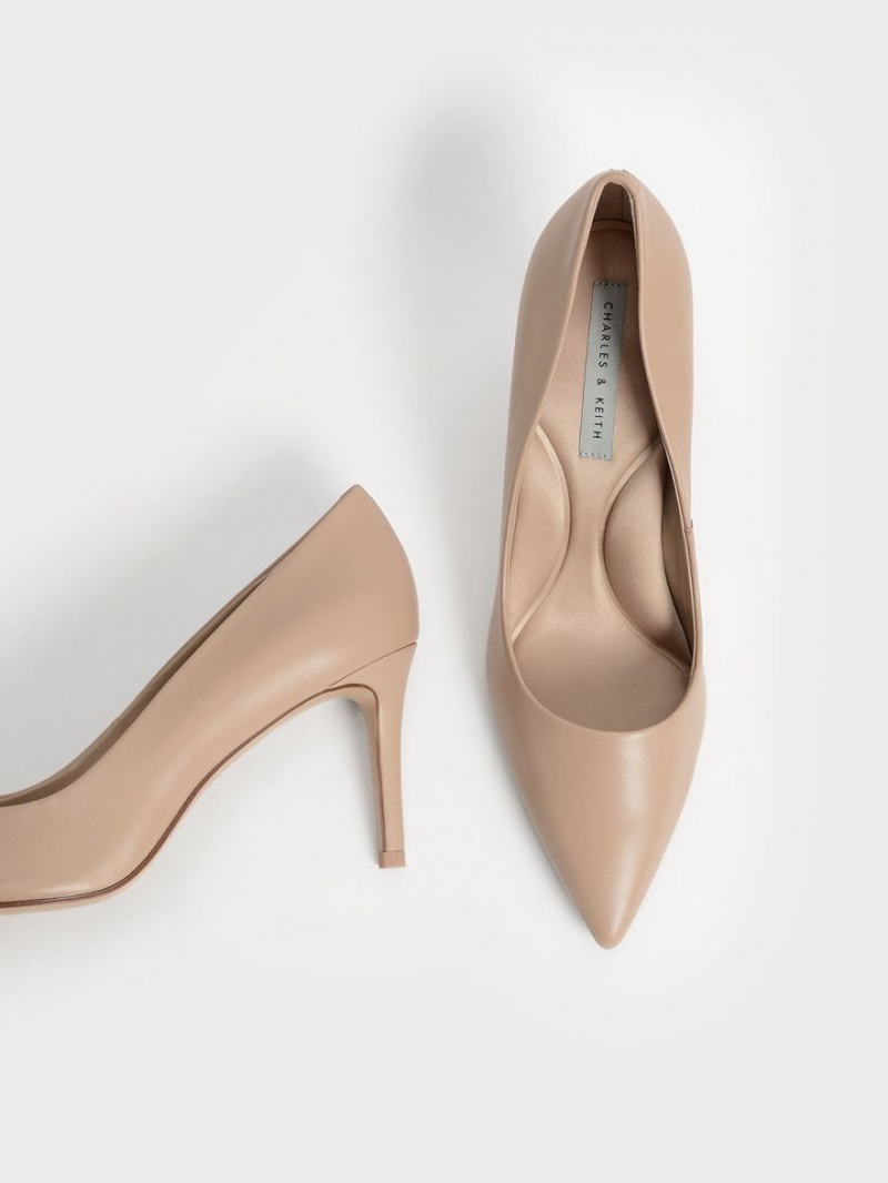 Charles & Keith Emmy Pointed-Tå Pumps Beige | REJBK5687