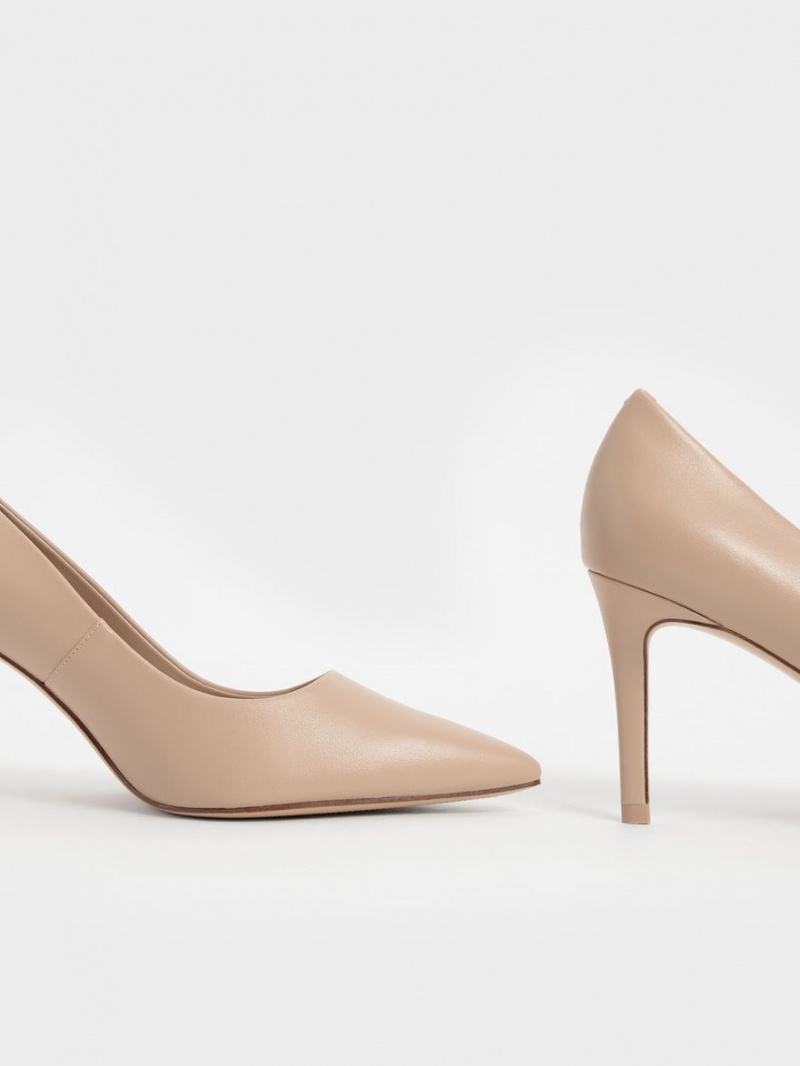 Charles & Keith Emmy Pointed-Tå Pumps Beige | REJBK5687