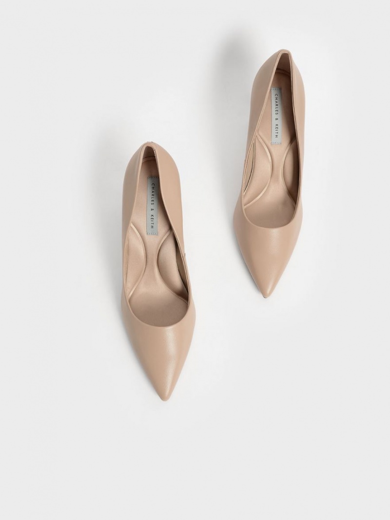 Charles & Keith Emmy Pointed-Tå Pumps Beige | REJBK5687