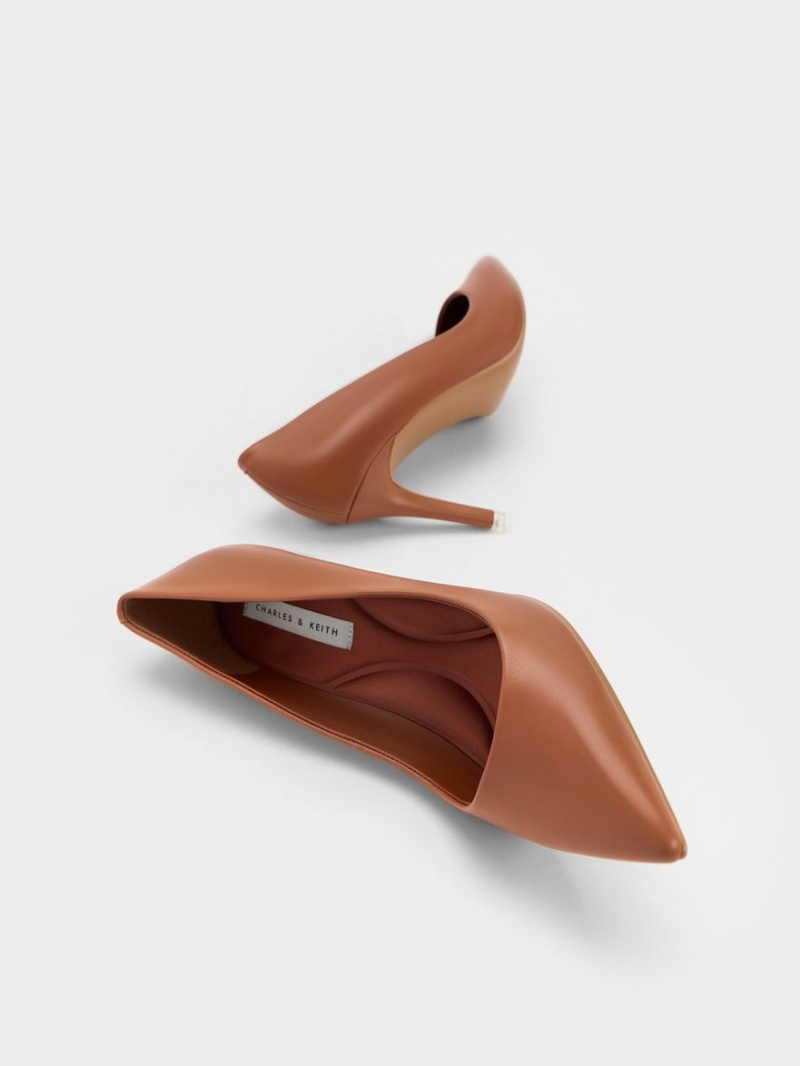 Charles & Keith Emmy Pointed-Tå Pumps Brune | QWGLA7856