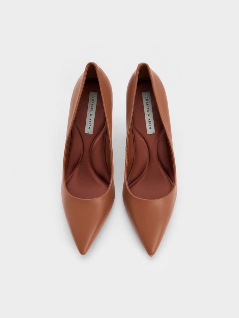 Charles & Keith Emmy Pointed-Tå Pumps Brune | QWGLA7856