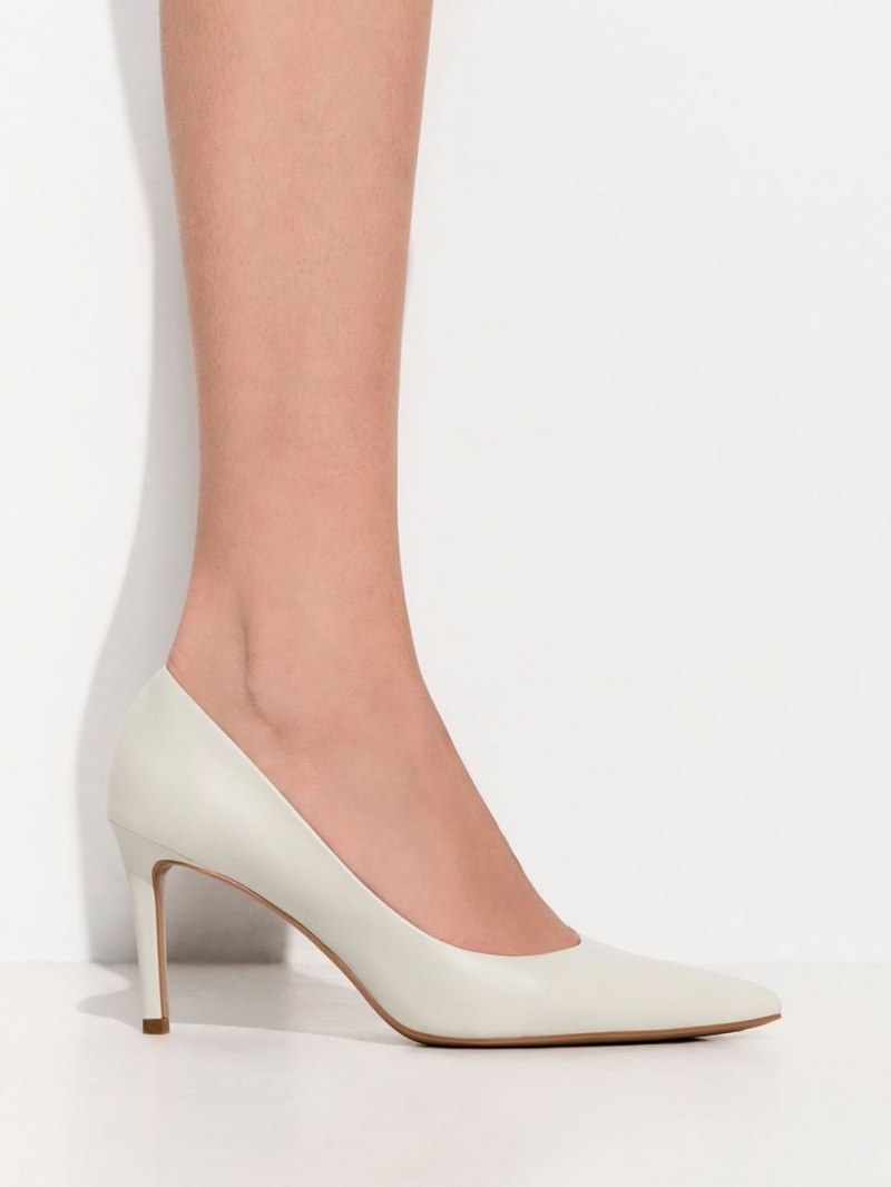 Charles & Keith Emmy Pointed-Tå Pumps Hvite | BROGJ8431