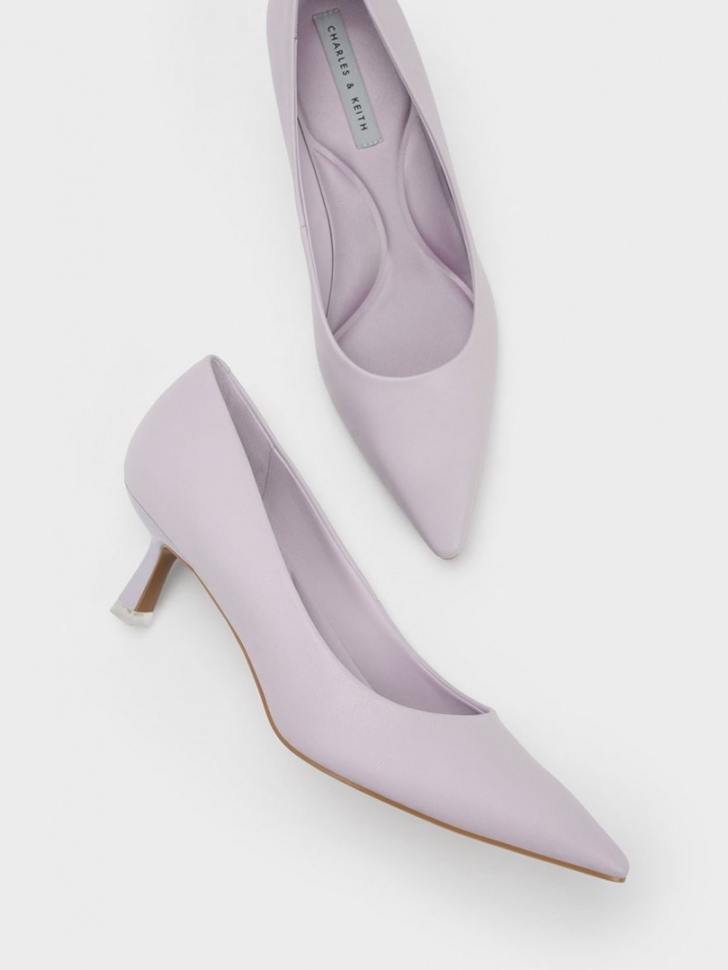 Charles & Keith Emmy Spool Heel Pumps Lilla | QCGEM4023