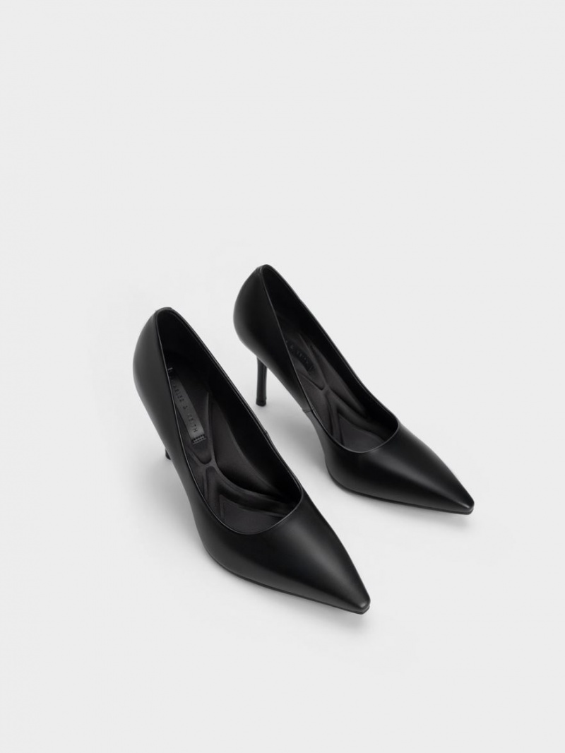 Charles & Keith Emmy Stiletto Heel Pumps Svarte | KJPES6823