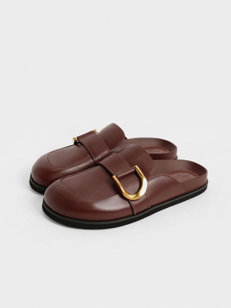 Charles & Keith Gabine Buckled Lær Loafer​ Mules Sko Brune | OCNWA7254