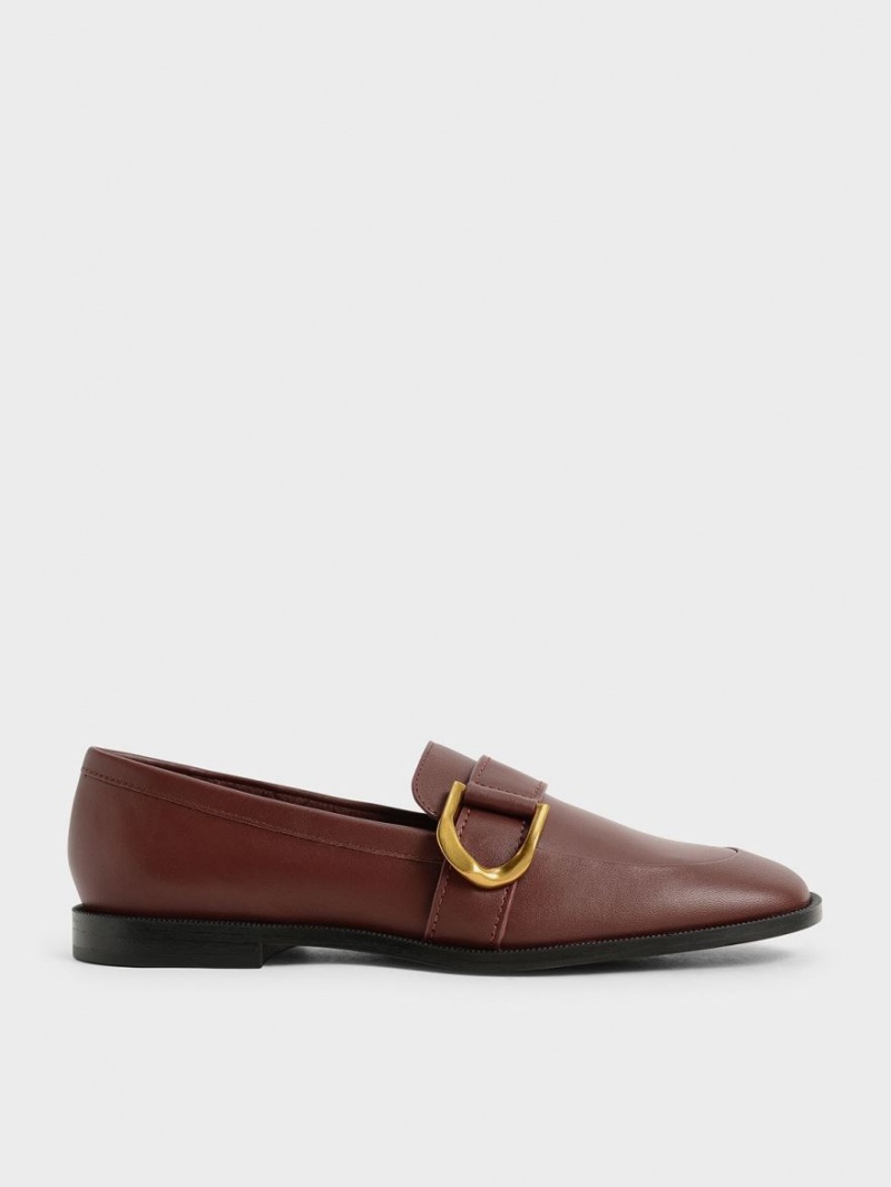 Charles & Keith Gabine Buckled Lær​ Loafers Brune | ZBISK5962