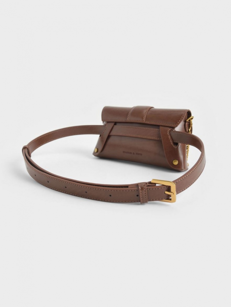 Charles & Keith Gabine Crossbody Veske Mørke Brune | RNTGD0634