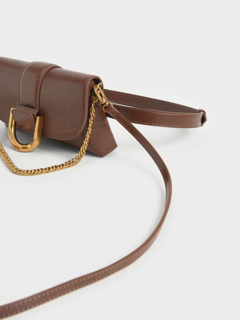 Charles & Keith Gabine Crossbody Veske Mørke Brune | RNTGD0634