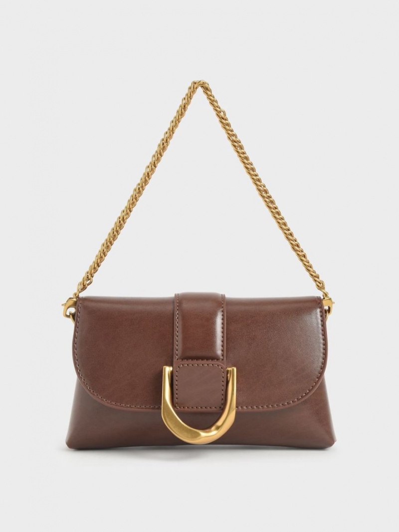 Charles & Keith Gabine Crossbody Veske Mørke Brune | RNTGD0634